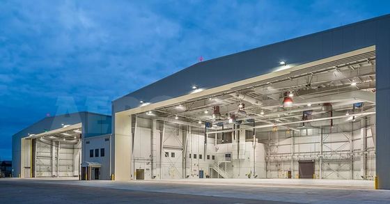 Helicóptero pré-fabricado Estrutura de aço Hangar Hangares de aeronaves modulares portáteis