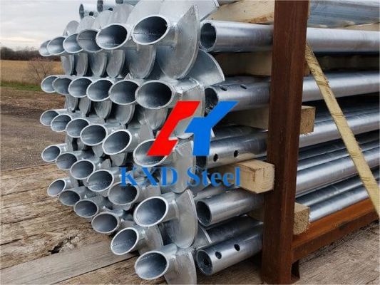 Sistema de fundação de pilha de aço pré-fabricado galvanizado por imersão a quente parafuso de âncora helicoidal parafuso