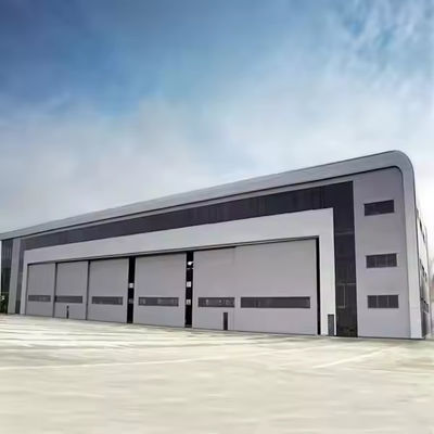 Estrutura de aço industrial Aeronaves Hangar telescópico Porta deslizante Hangar de aviões Edifício pré-fabricado de metal