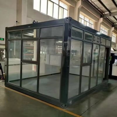 Parede de cortina de vidro de 20 pés Casas de contêineres pré-fabricadas para lojas Sala de exposição